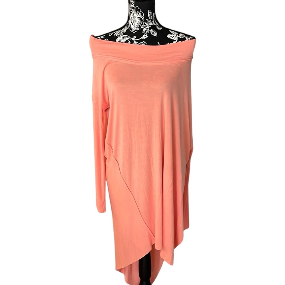 We The Free  size medium peach off shoulder asymmetrical top